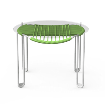 Table de jardin D50cm collection ONIRIQUA structure blanche - BOQA