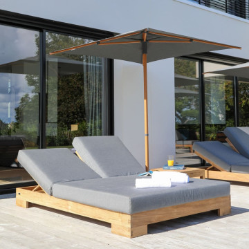 Parasol Professionnel 2x2m DORADO structure finition teck - MÉDICIS