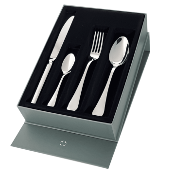 Coffret 16 ou 24 couverts monobloc collection Swell Miroir - Degrenne
