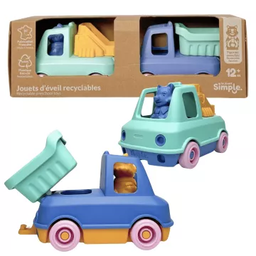 Coffret Camions-Trains Pompier/Benne - Le Jouet Simple