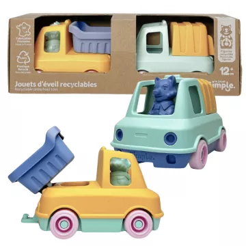 Coffret Camions-Trains Benne/Poubelle - Le Jouet Simple