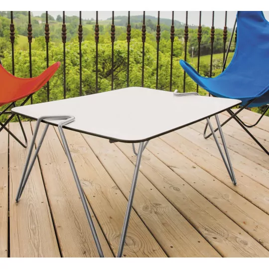 TABLE BASSE AA PIETEMENT CHROME ALU BLANCHE TABLE BASSE AA PIETEMENT CHROME ALU BLANCHE