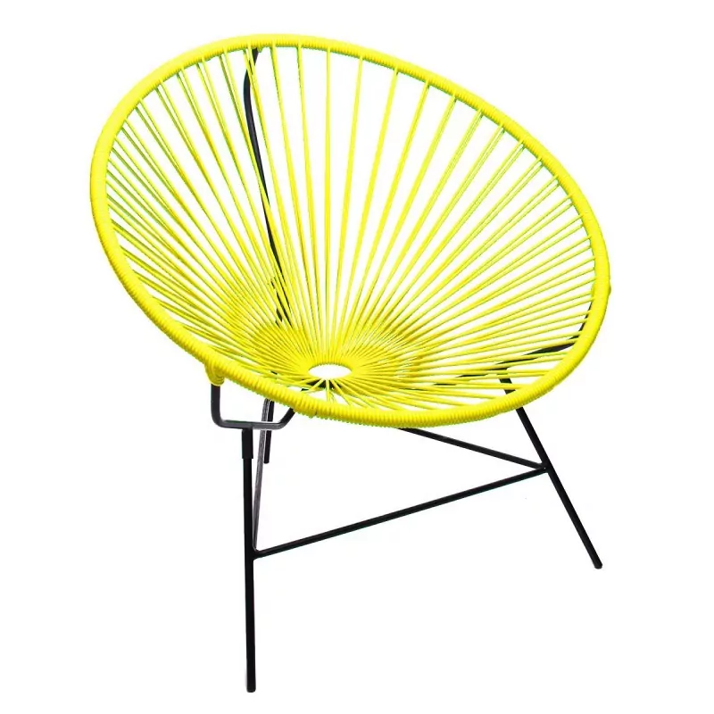 Fauteuil Huatulco jaune impérial structure noire Boqa
