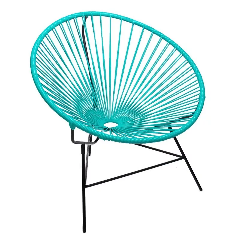 Fauteuil Huatulco vert turquoise structure noire Boqa