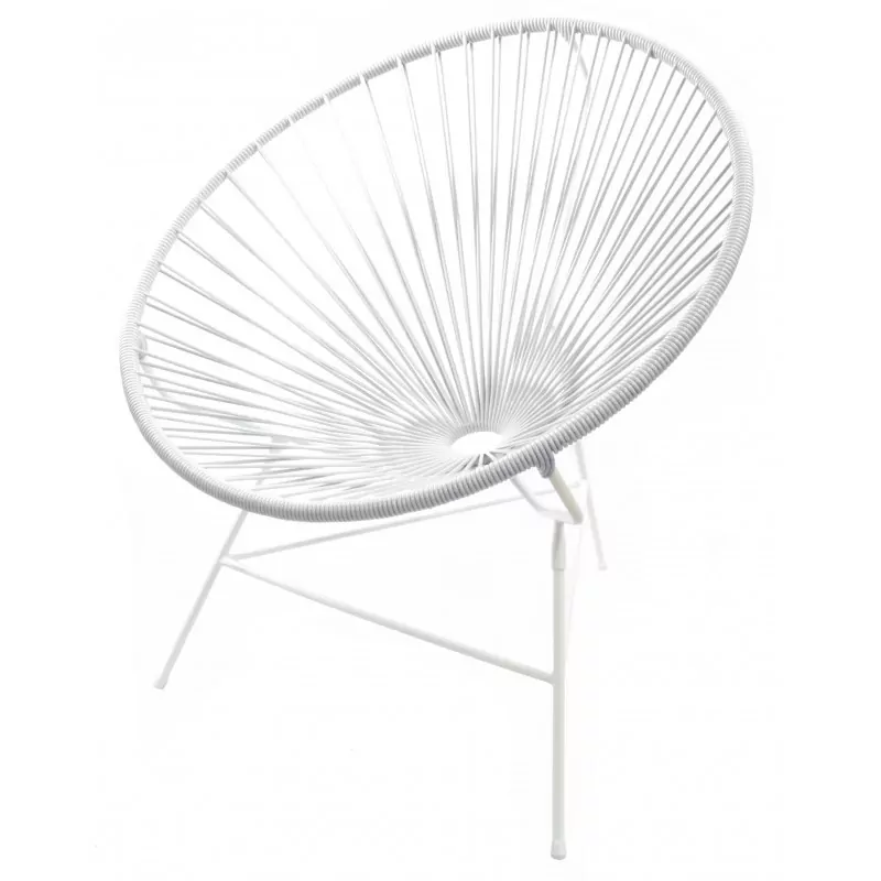 Fauteuil Huatulco blanc structure blanche Boqa