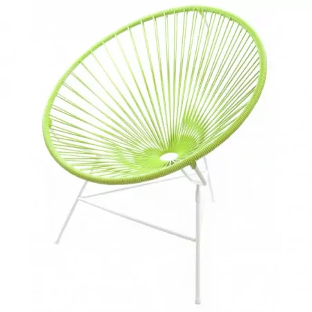 Fauteuil Huatulco vert anis structure blanche Boqa