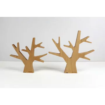 Dessous de plat en forme d'arbre en bois - Reine Mère
