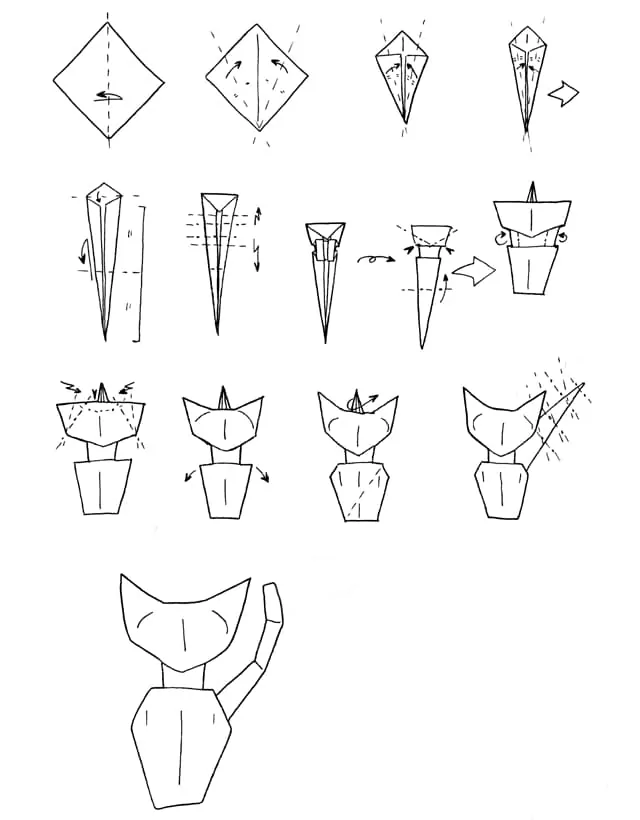 Tuto origami chat