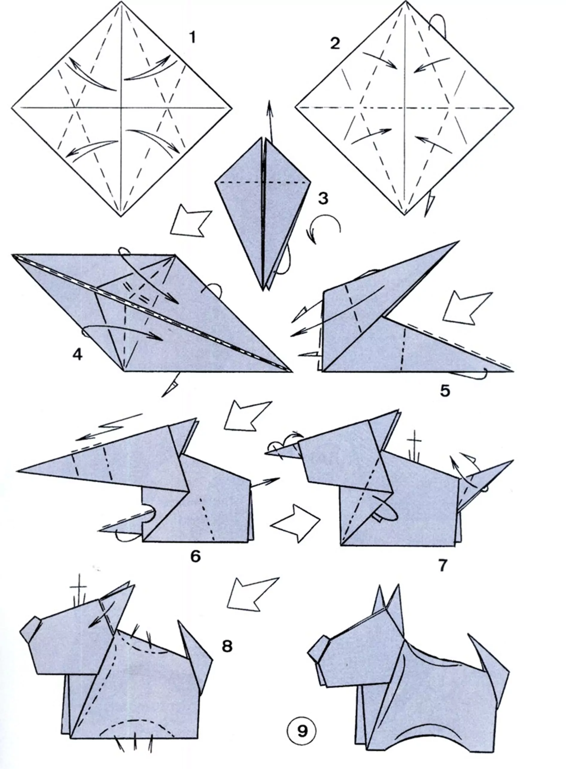 Tuto origami chien