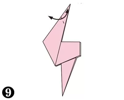 Origami Flamand Rose étape 9