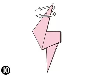 Origami Flamand Rose étape 10