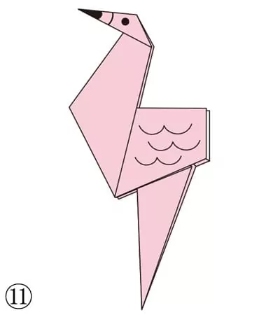 Origami Flamand Rose étape 11
