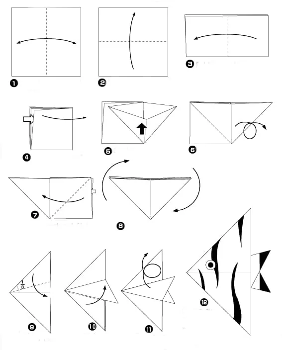 Tuto origami poisson
